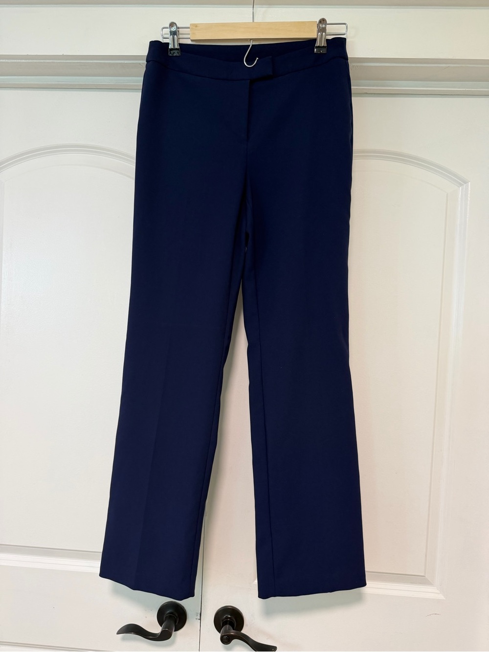 Anne Klein Navy Straight-Leg Dress Pants Professional Career Suit